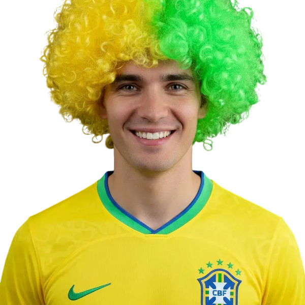 WM 2026 Fan Perücke in Flaggenfarben – Deutschland Brasilien Argentinien