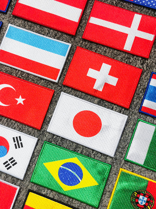 Bestickte Weltflaggen-Patches mit Klettverschluss für Taschen