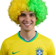 WM 2026 Fan Perücke in Flaggenfarben – Deutschland Brasilien Argentinien
